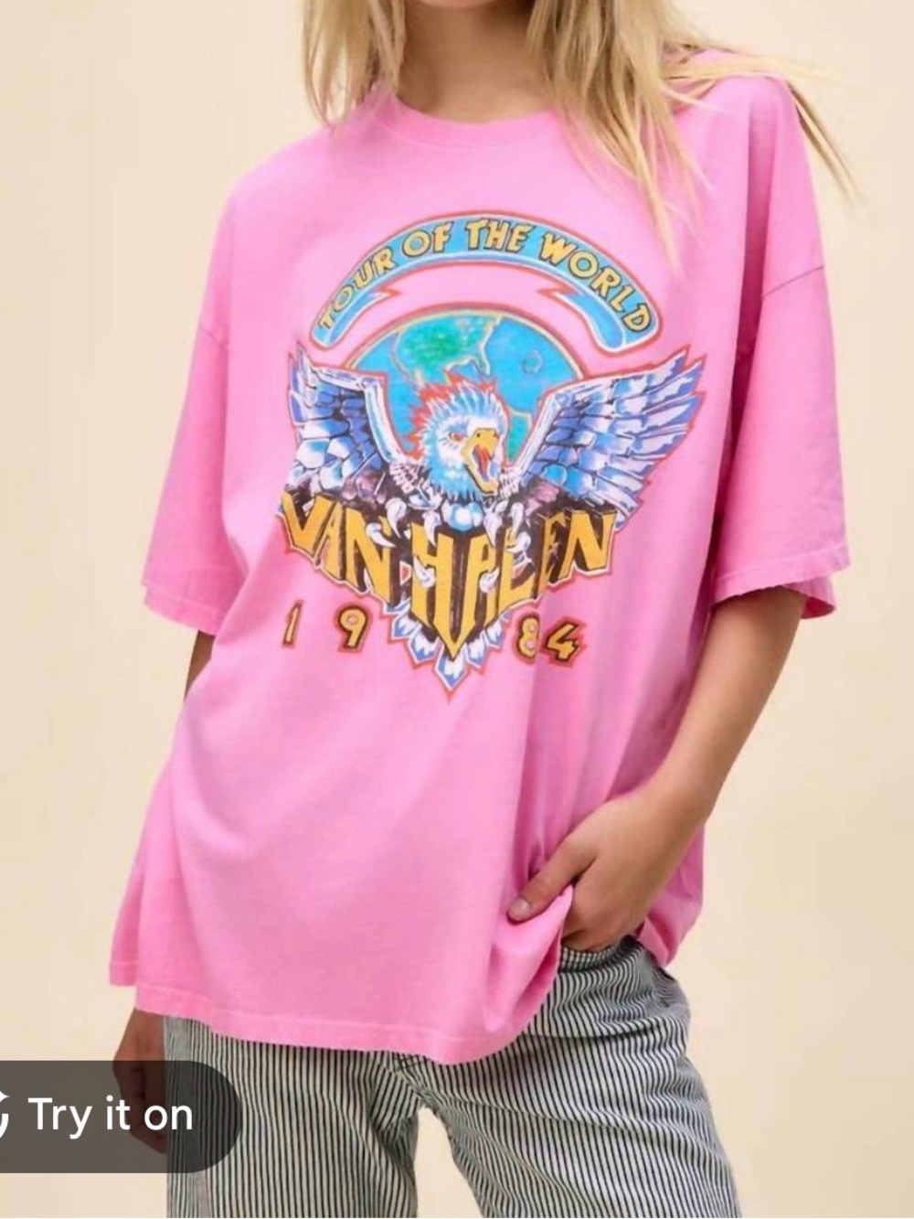 Daydreamer Hot Pink Van Halen T Shirt EUC